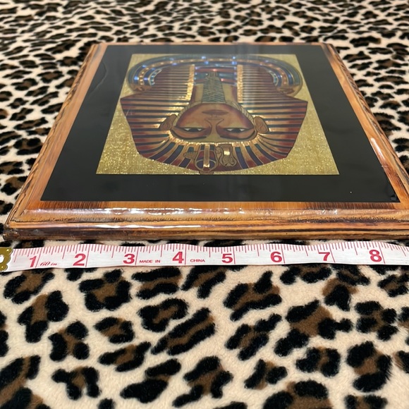 KING TUT Gold Mask 💛 Wood Frame Art Egypt Pharaoh Africa History Royalty Hiero - Picture 11 of 15